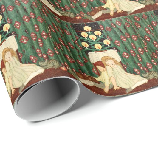 Vintages 70er Weihnachtspapier Geschenkpapier (Rolleneckpunkt)