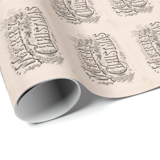 Vintages 70er Weihnachtspapier Geschenkpapier (Rolleneckpunkt)