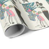 Vintages 70er Weihnachtspapier Geschenkpapier (Rolleneckpunkt)