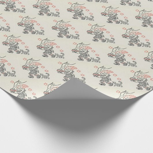 Vintages 70er Weihnachtspapier Geschenkpapier (Ecke)