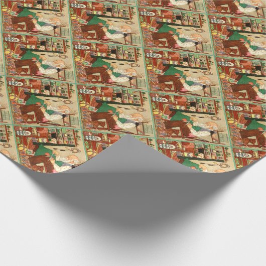 Vintages 70er Weihnachtspapier Geschenkpapier (Ecke)