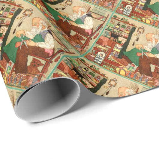 Vintages 70er Weihnachtspapier Geschenkpapier (Rolleneckpunkt)