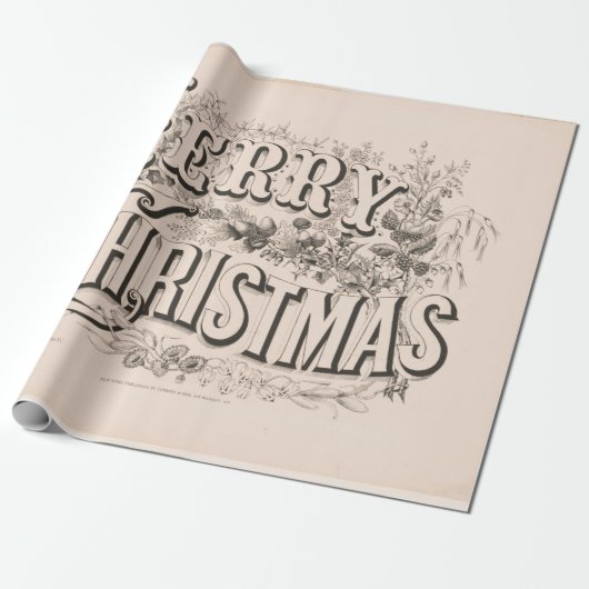 Vintages 70er Weihnachtspapier Geschenkpapier (Ungerollt)