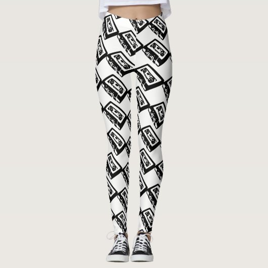Vintages 80er Kassetten-Band Leggings (Vorderseite)
