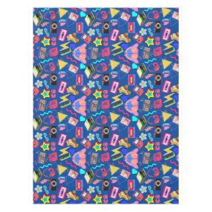 Vintages 80er-Muster 01.w Blue BG Tischdecke