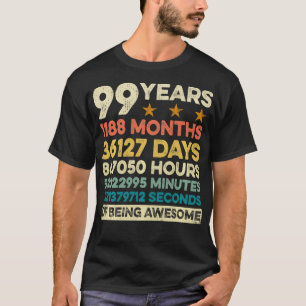 Vintages 99. Geburtstagsgeschenk 99 Jahre alt 1188 T-Shirt
