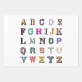 Vintages a-z-Alphabet Geschenkpapier Set (Vorderseite 3)