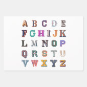 Vintages a-z-Alphabet Geschenkpapier Set (Vorderseite 2)