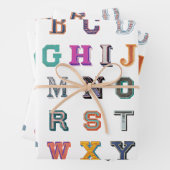 Vintages a-z-Alphabet Geschenkpapier Set (Beispiel)