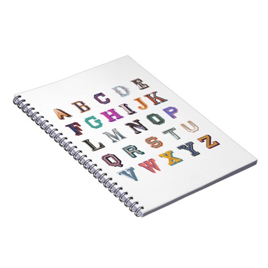 Vintages a-z-Alphabet Notizblock (Rechte Seite)