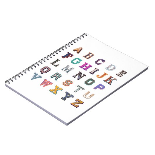 Vintages a-z-Alphabet Notizblock (Linke Seite)