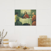Vintages Abendessen im Emmaus mit Jesus Christus Poster (Küche)