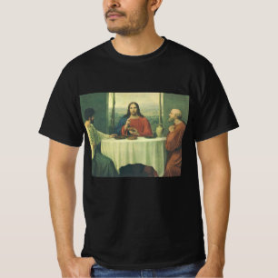 Vintages Abendessen im Emmaus mit Jesus Christus T-Shirt