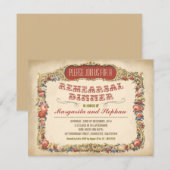 Vintages Abendessen mit viktorianischer Probe Einladung (Vorne/Hinten)