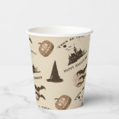 Vintages Abendmuster Pappbecher (Rückseite)