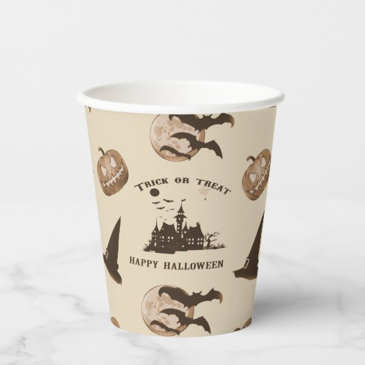 Vintages Abendmuster Pappbecher (Vorderseite)