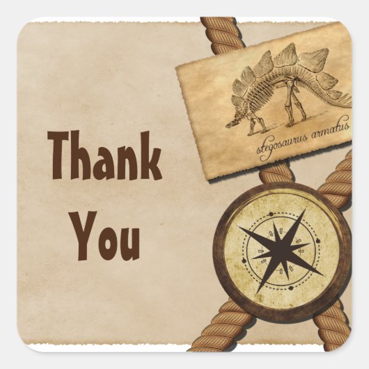 Vintages Abenteuer Danke Stickers (Vorderseite)