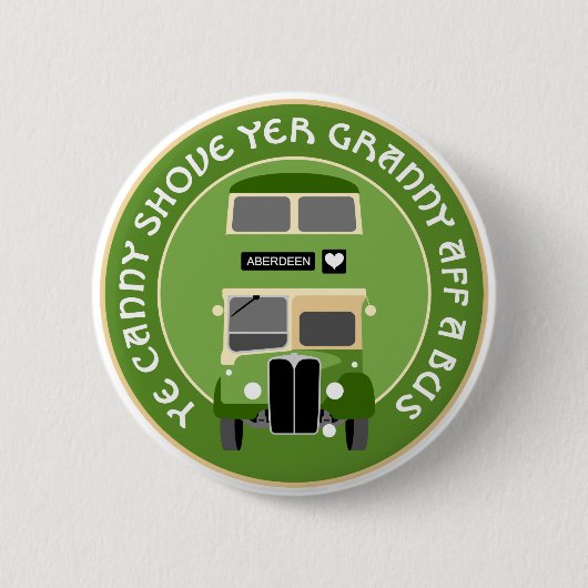 Vintages Aberdeen Doppeldecker-Bus-Abzeichen Button (Vorderseite)