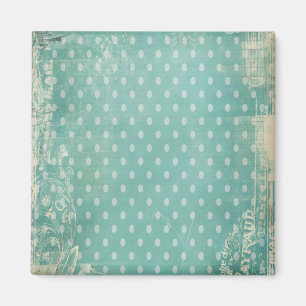 Vintages abgenutztes und verdrehtes türkisfarbenes magnet