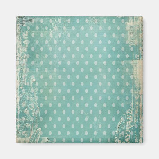 Vintages abgenutztes und verdrehtes türkisfarbenes magnet (Vorne)