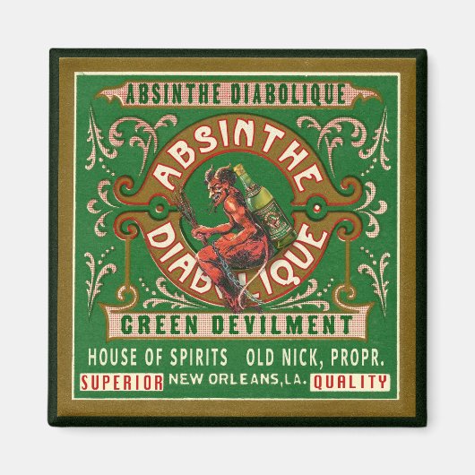 Vintages Absinth Label Magnet (Vorne)