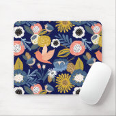 Vintages Abstraktes botanisches Muster und Vogelmu Mousepad (Mit Mouse)