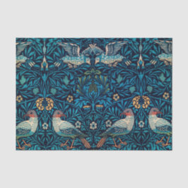 Vintages Abstraktes botanisches Muster und Vogelmu Seidenpapier