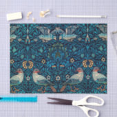 Vintages Abstraktes botanisches Muster und Vogelmu Seidenpapier (Handwerk)