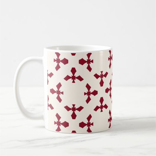 Vintages abstraktes geometrisches Blumenmuster. Se Kaffeetasse (Links)