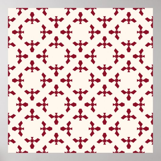 Vintages abstraktes geometrisches Blumenmuster. Se Poster (Vorne)