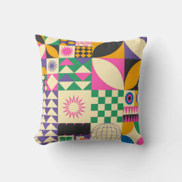 Vintages Abstraktes geometrisches Kunstmuster Kissen