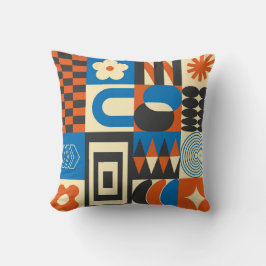 Vintages Abstraktes geometrisches Kunstmuster Kissen
