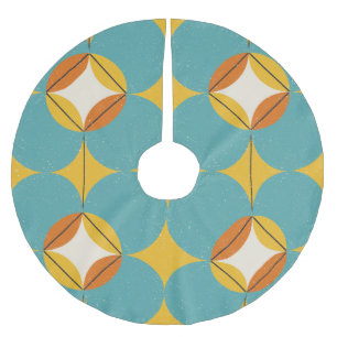 Vintages Abstraktes, geometrisches skandinavisches Polyester Weihnachtsbaumdecke