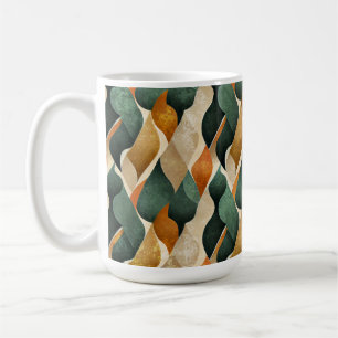 Vintages Abstraktes Leaf Retro Küche Erde Tone Kaffeetasse