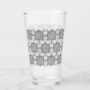 Vintages Abstraktes Muster in Schwarz und Weiß Glas