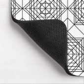 Vintages Abstraktes Muster in Schwarz und Weiß Mousepad (Ecke)