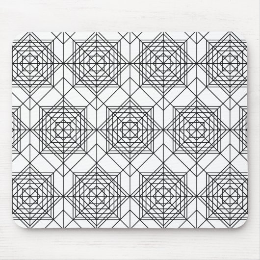 Vintages Abstraktes Muster in Schwarz und Weiß Mousepad (Vorne)