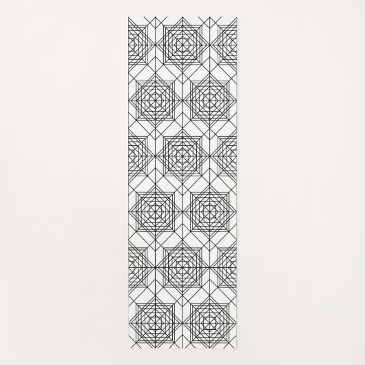 Vintages Abstraktes Muster in Schwarz und Weiß Yogamatte (Vorderseite)