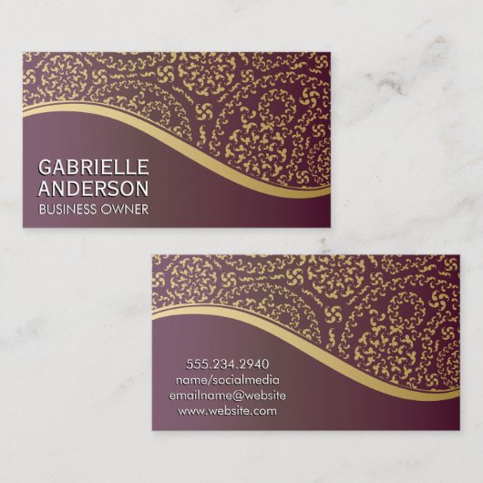 Vintages Abstraktes Muster Visitenkarte (Vorne/Hinten)