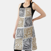 Vintages abstraktes, nahtloses Doodle-Muster. Schw Schürze (InSitu)