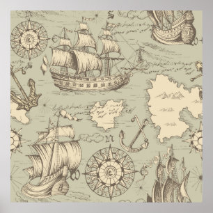 Vintages abstraktes nahtloses Muster zum Thema Poster