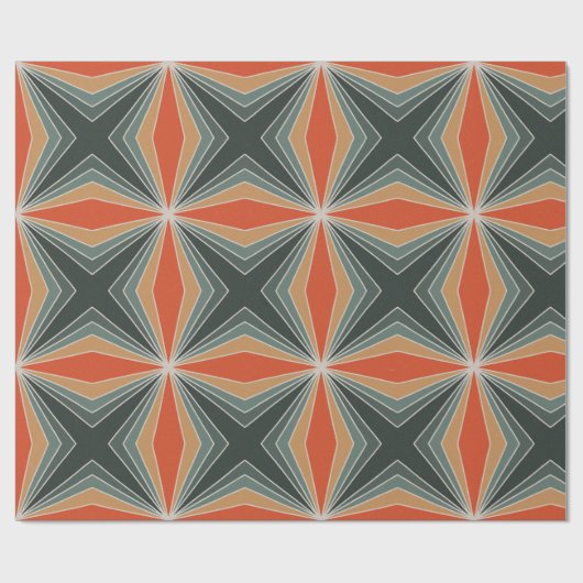 Vintages Abstraktes Weihnachtsmuster Geschenkpapier (Flach)