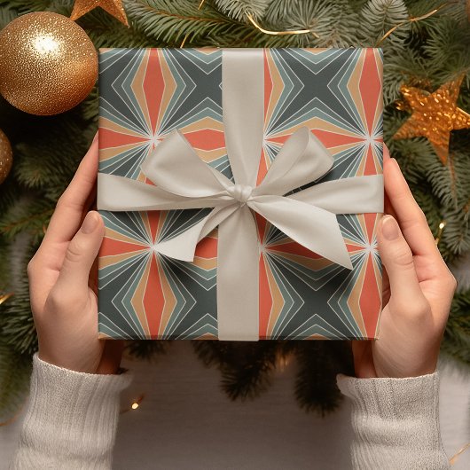 Vintages Abstraktes Weihnachtsmuster Geschenkpapier