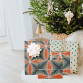 Vintages Abstraktes Weihnachtsmuster Geschenkpapier Set