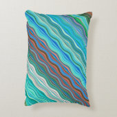 Vintages Abstraktes Wellenmuster | Dekokissen (Rückseite(Vertikal))