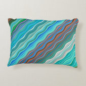 Vintages Abstraktes Wellenmuster | Dekokissen (Rückseite)