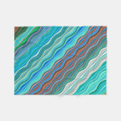 Vintages Abstraktes Wellenmuster | Fleecedecke (Vorderseite (Horizontal))