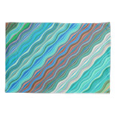 Vintages Abstraktes Wellenmuster | Kissenbezug (Rückseite-Links)