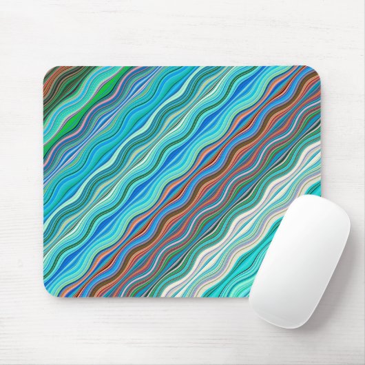 Vintages Abstraktes Wellenmuster | Mousepad (Mit Mouse)