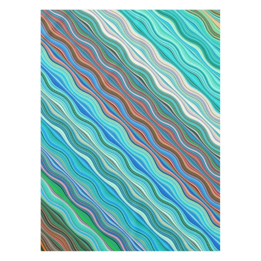 Vintages Abstraktes Wellenmuster | Tischdecke (Vorderseite)